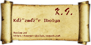 Kázmér Ibolya névjegykártya