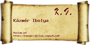 Kázmér Ibolya névjegykártya