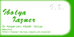 ibolya kazmer business card