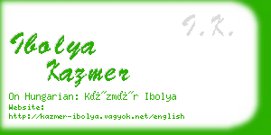 ibolya kazmer business card